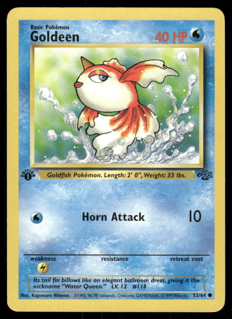 Pokemon Cards Goldeen 53/64 1ST EDITION Jungle Common NM0
