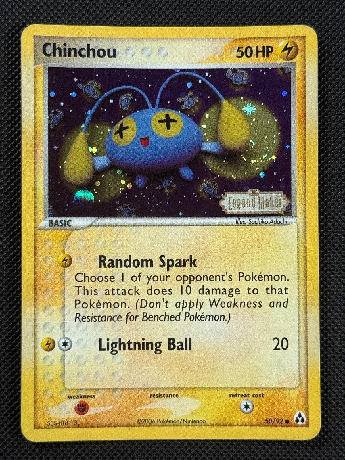 Chinchou 50/92 STAMPED Pokémon Card EX Legend Maker Reverse Holo Common 0