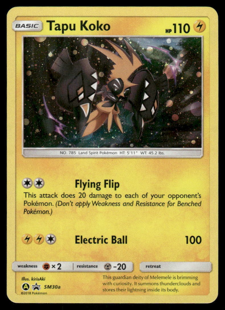 Pokemon Cards Tapu Koko SM30a SM Black Star Promos Promo NM0