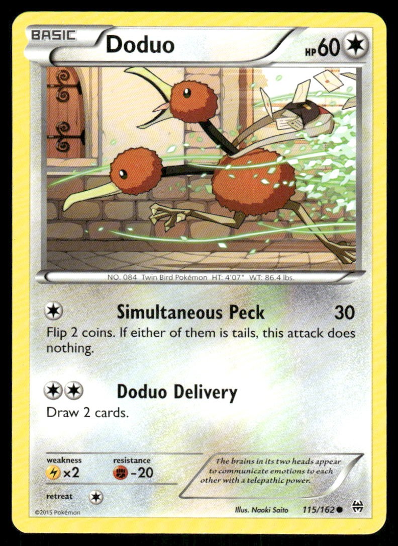 Pokemon Cards Doduo 115/162 BREAKthrough XY Common NM0