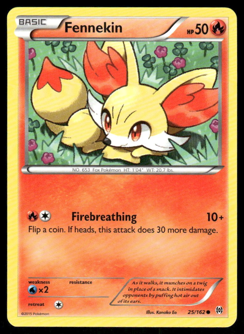 Pokemon Cards Fennekin 25/162 BREAKthrough XY Common NM0