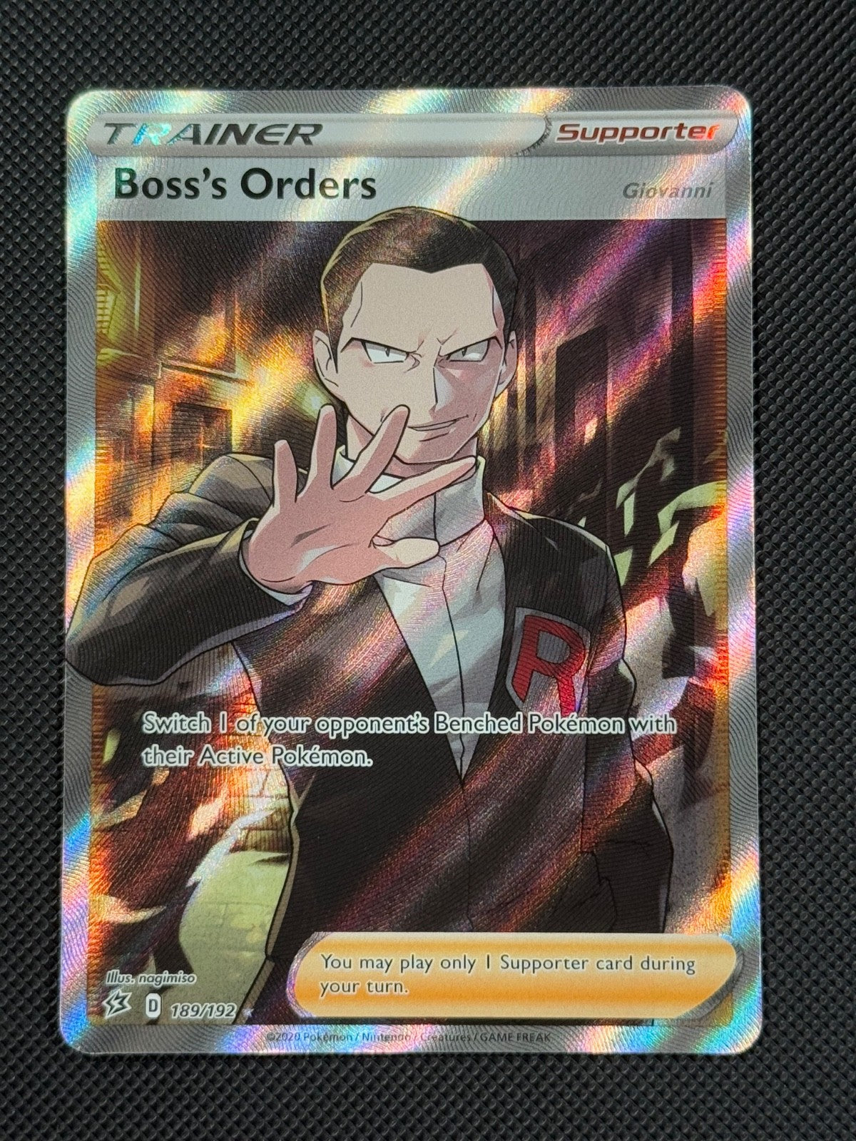 Boss's Orders 189/192 FULL ART Pokémon Card Rebel Clash Trainer Holo Rare *20