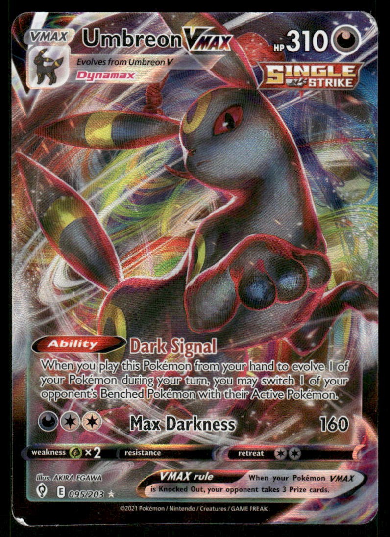 Pokemon Cards Umbreon VMAX 095/203 Evolving Skies Holo Rare VMAX MP0