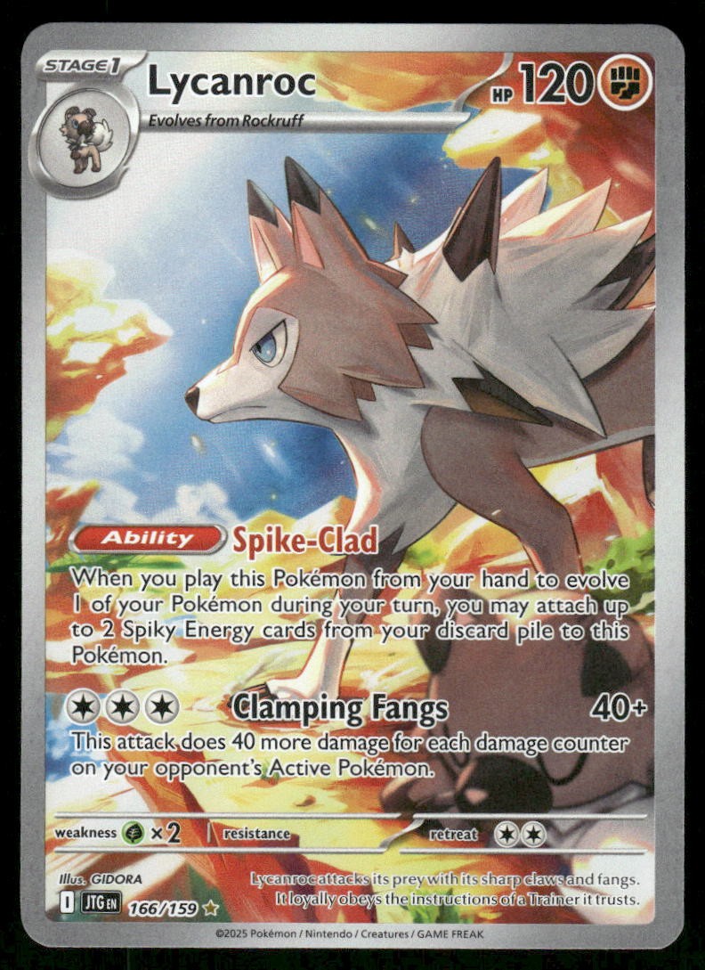 Pokemon Cards Lycanroc 166/159 Journey Together Illustration Rare NM0