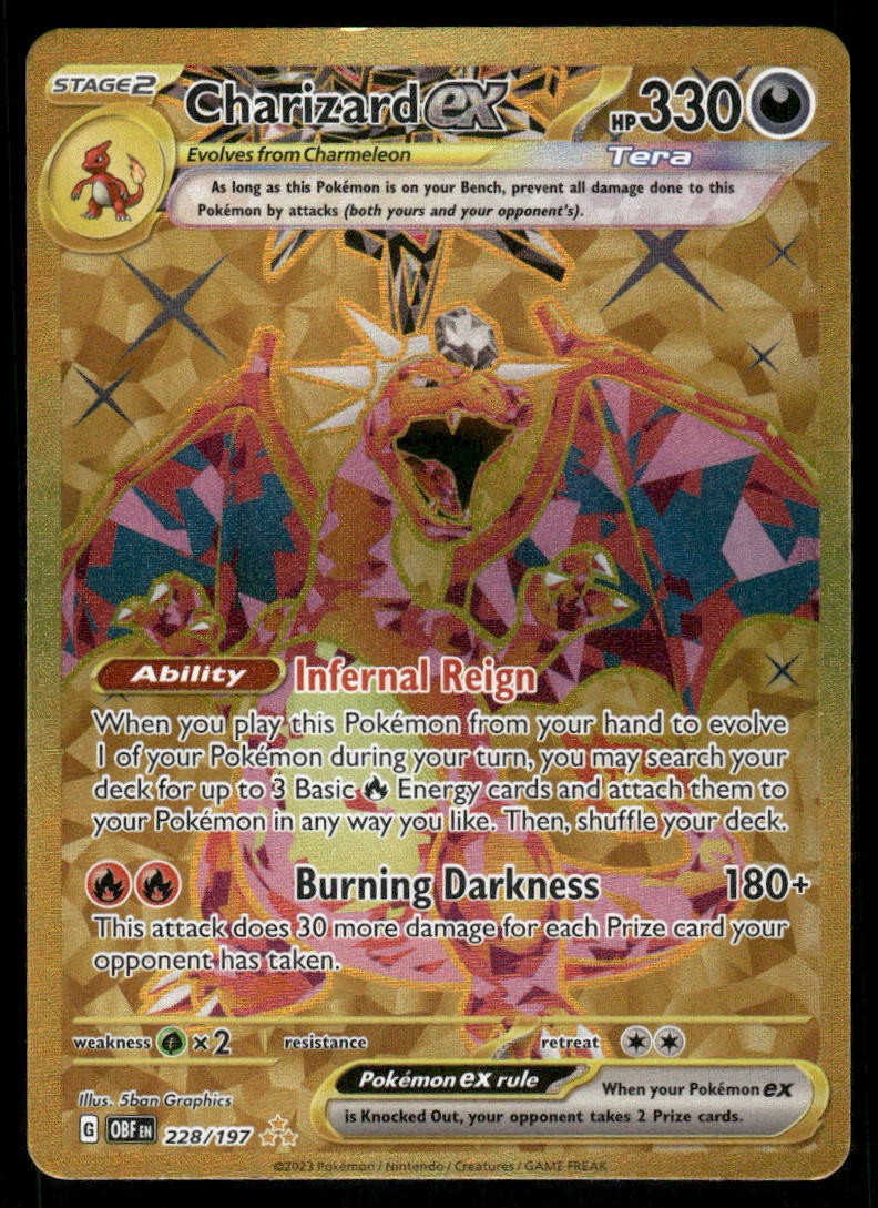 Pokemon Cards Charizard ex 228/197 Obsidian Flames Hyper Rare NM0