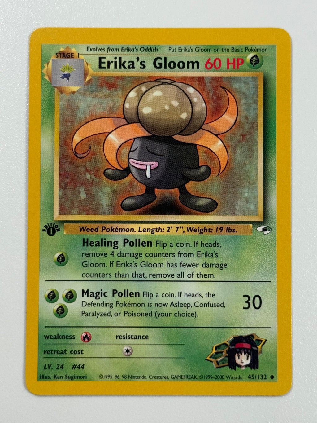 Pokémon Cards Erika's Gloom 45/132 1ST EDITION Gym Heroes WOTC Uncommon0