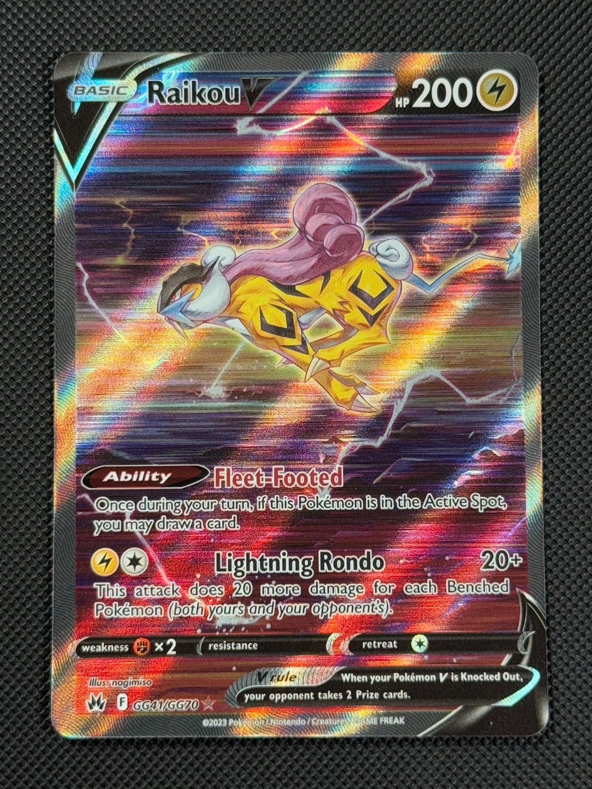 Raikou V GG41/GG70 Pokémon Card SWSH Crown Zenith Holo Rare *20