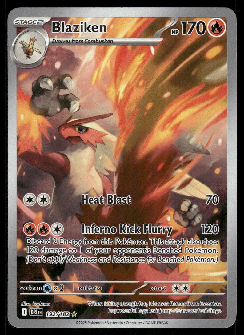 Pokemon Cards Blaziken 192/182 Destined Rivals Illustration Rare NM0