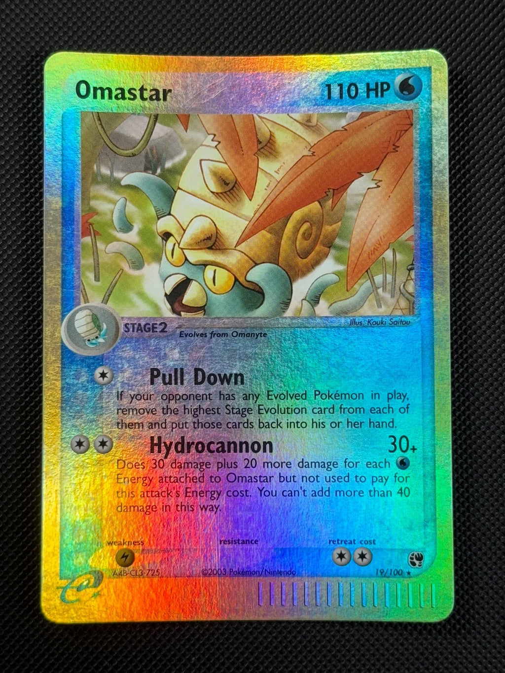 Omastar 19/100 REVERSE HOLO Pokémon Card EX Sandstorm Holo Rare0