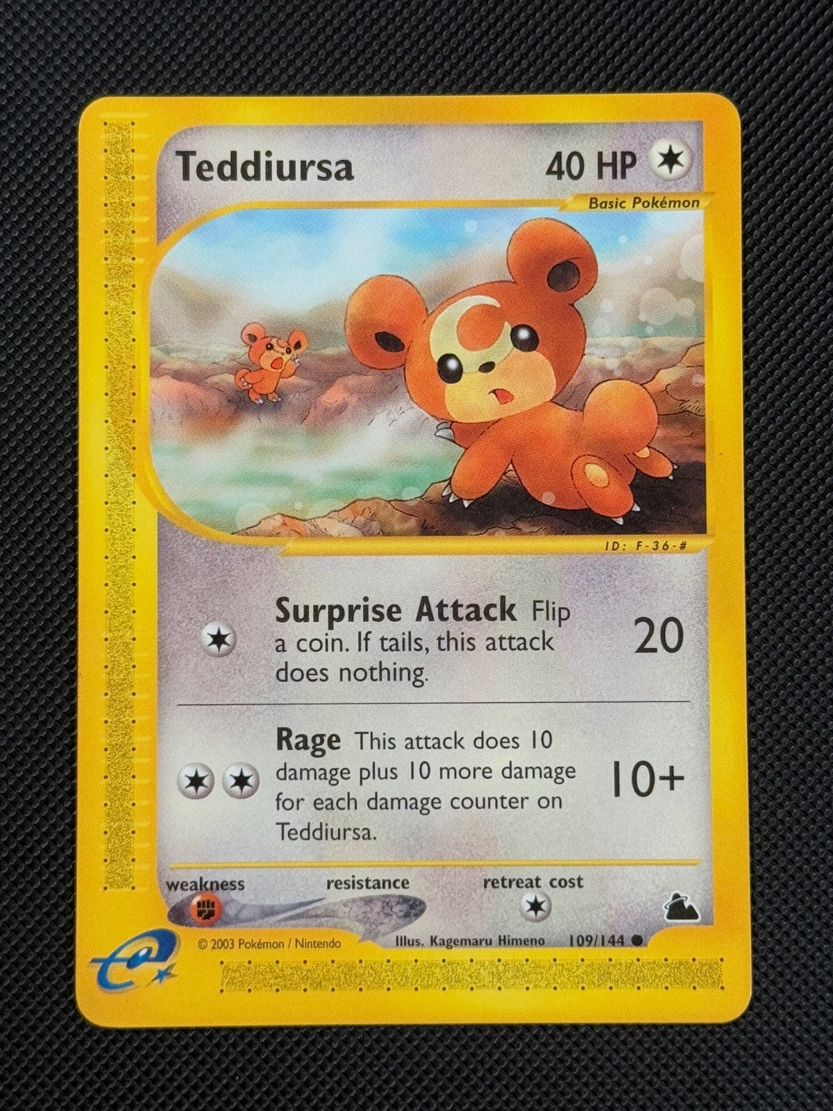 Teddiursa 109/144 REGULAR Pokémon Card WOTC Skyridge Common0