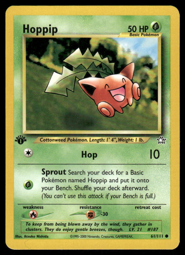 Pokemon Cards Hoppip 61/111 1ST EDITION Neo Genesis WOTC Common NM *30