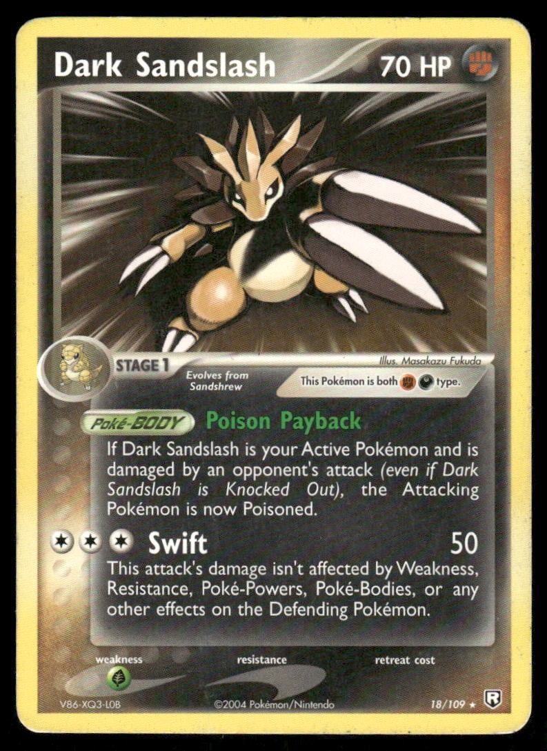 Pokemon Cards Dark Sandslash 18/109 Team Rocket Returns Rare MP0