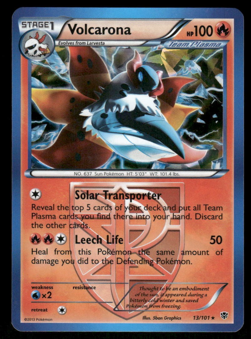 Pokemon Cards Volcarona 13/101 Plasma Blast Rare NM0