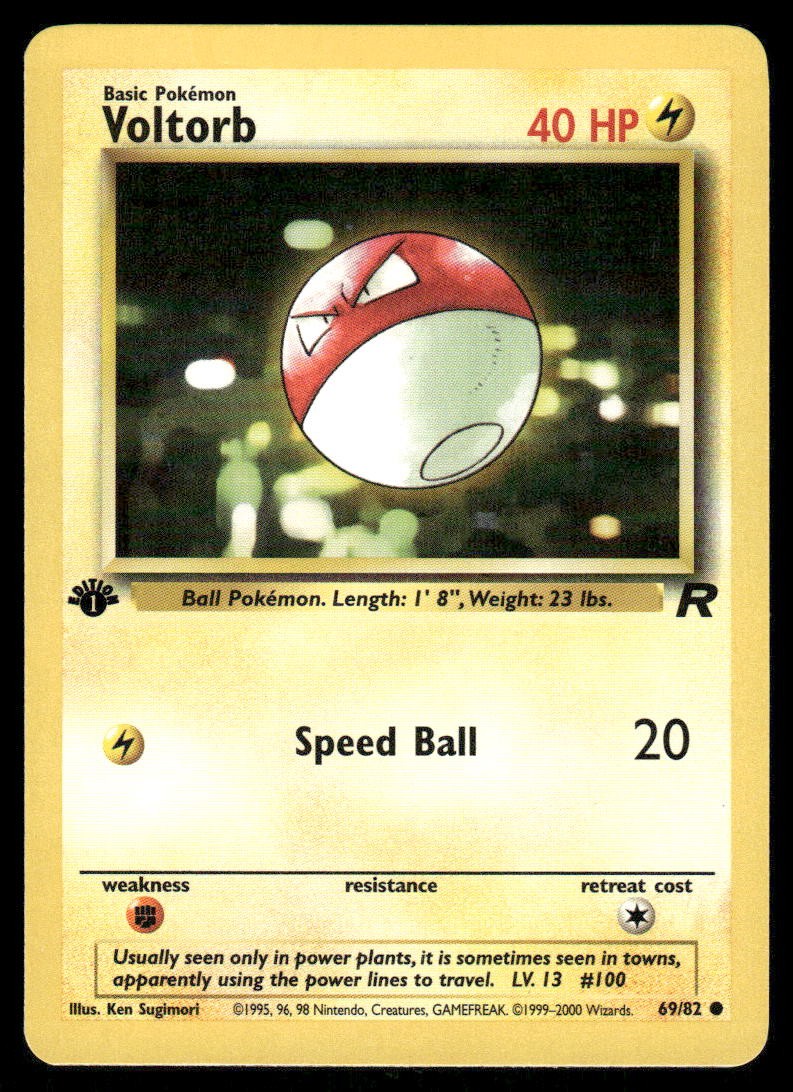 Pokemon Cards Voltorb 69/82 1ST EDITION Team Rocket WOTC Common NM0