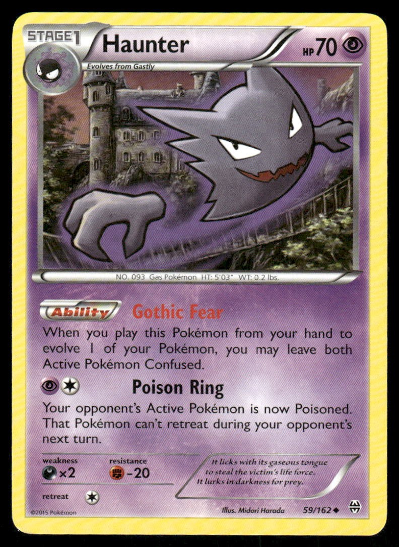 Pokemon Cards Haunter 59/162 BREAKthrough XY Uncommon NM0