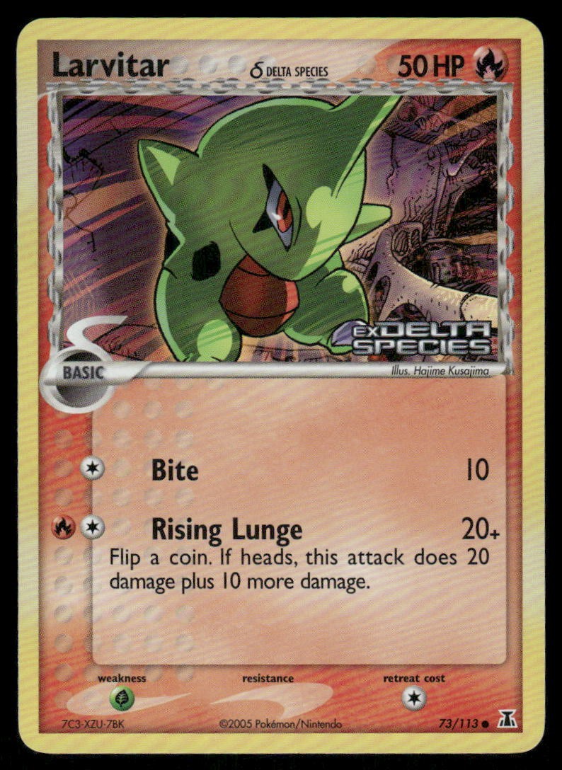 Pokemon Cards Larvitar 73/113 STAMPED Delta Species Common NM0