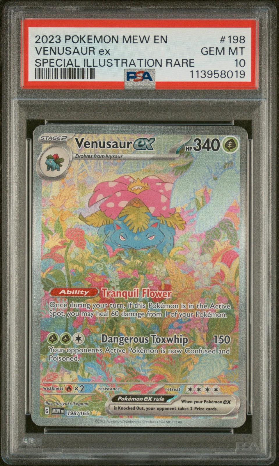 Pokemon Card Venusaur EX 198/165 Special Illustration Rare Pokémon 151 PSA 100
