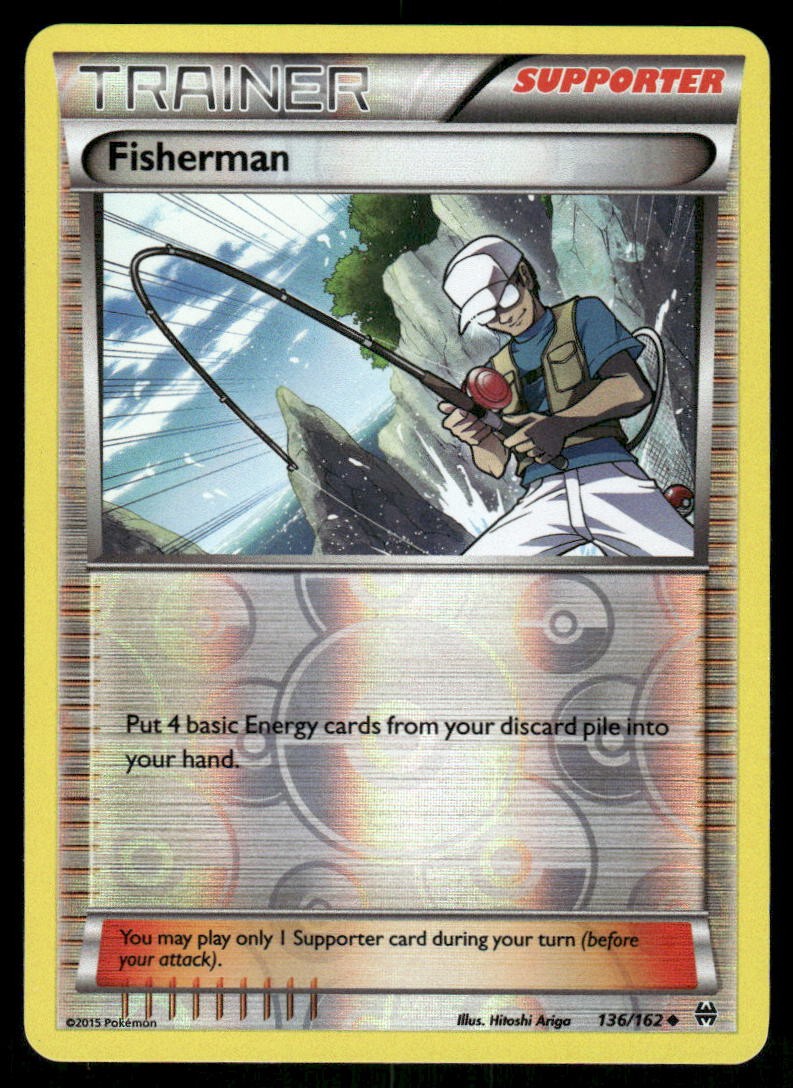 Pokemon Cards Fisherman 136/162 Reverse Holo BREAKthrough XY LP0
