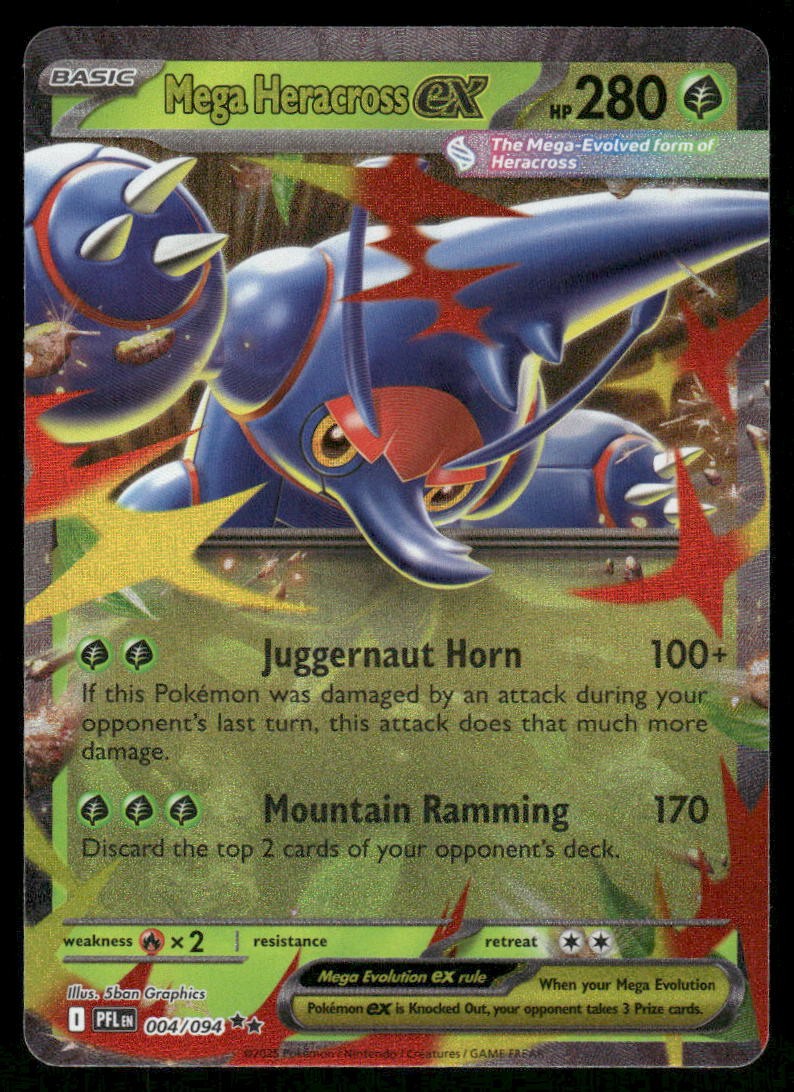 Pokemon Cards Mega Heracross ex 004/094 Phantasmal Flames Double Rare NM0