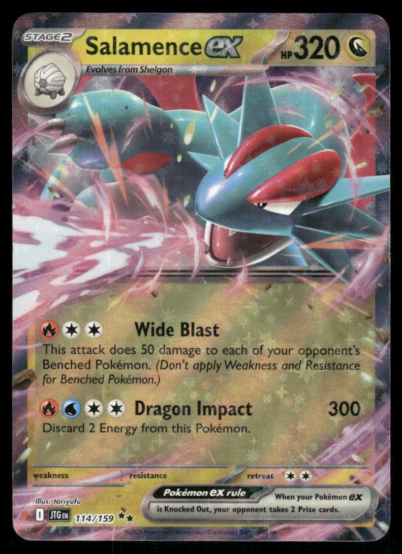Pokemon Cards Salamence ex 114/159 Journey Together Double Rare NM0