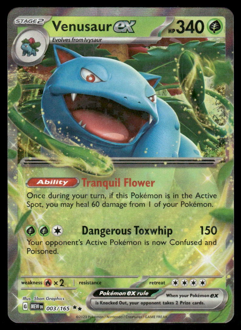 Pokemon Cards Venusaur ex 003/165 151 Double Rare NM *30