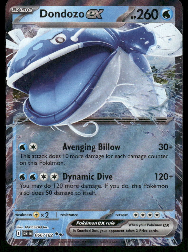Pokemon Cards Dondozo ex 066/182 Destined Rivals Double Rare NM0