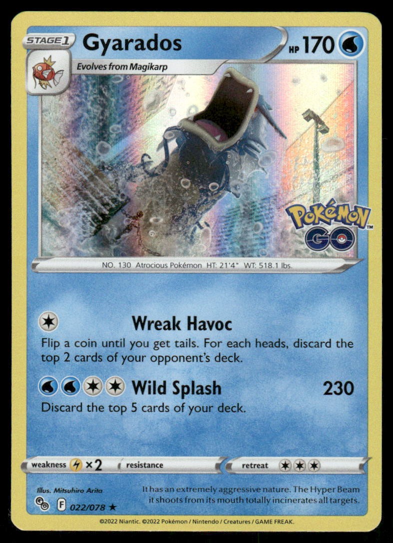 Pokemon Cards Gyarados 022/078 Pokemon GO Holo Rare NM *20