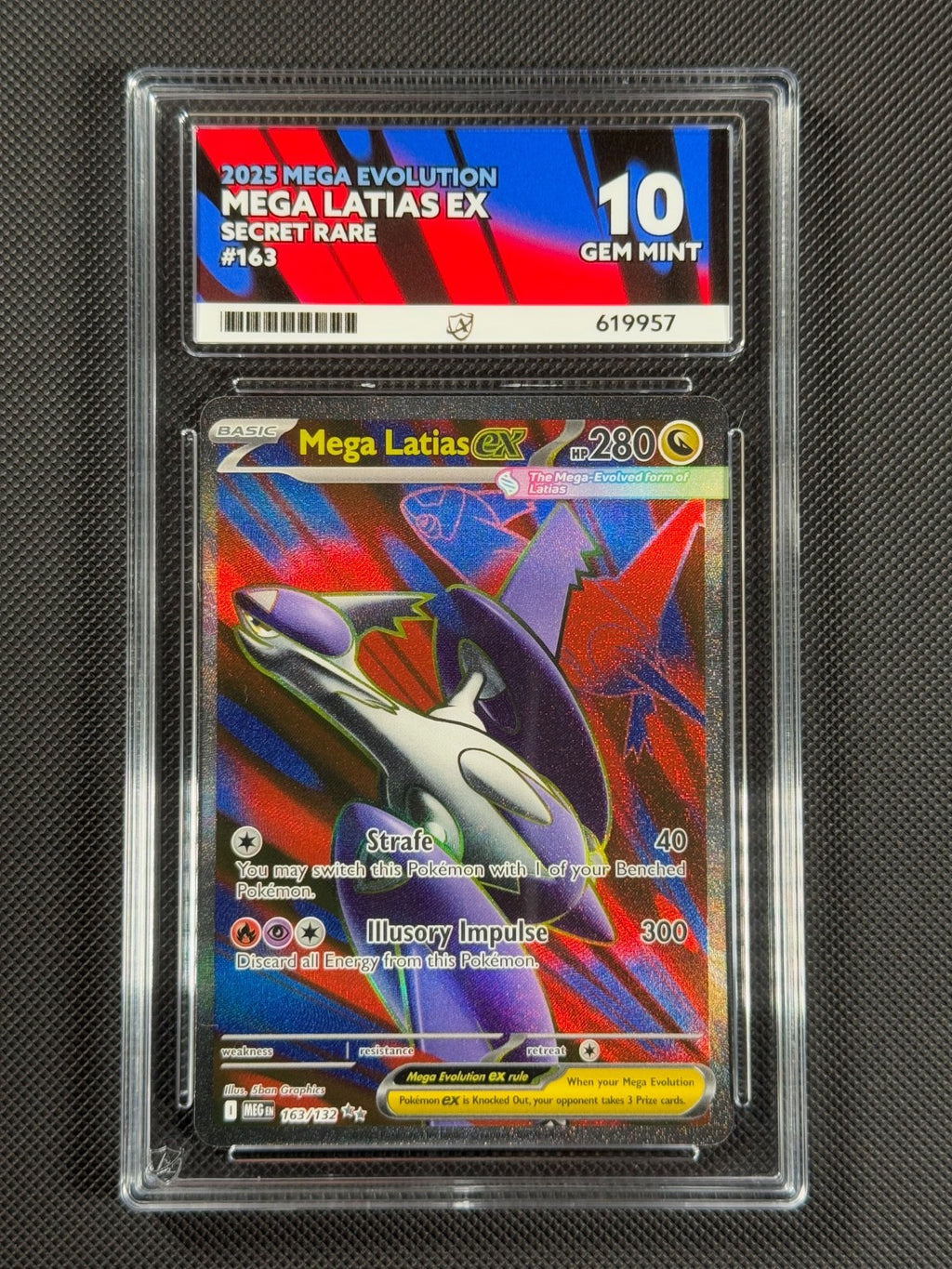 ACE 10 Mega Latias ex 163/132 SECRET RARE Pokémon Card Mega Evolution GEM MINT0