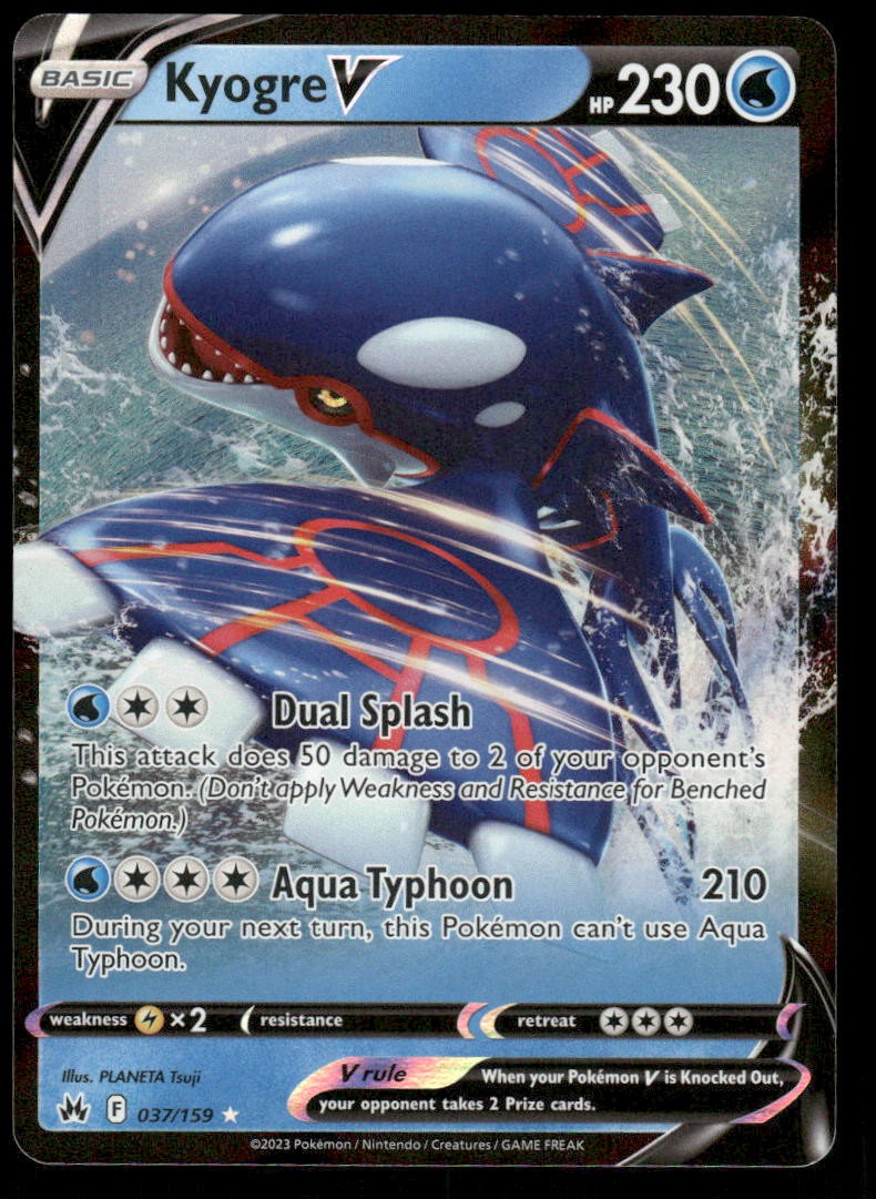 Pokemon Cards Kyogre V 037/159 Crown Zenith Holo Rare V NM *20