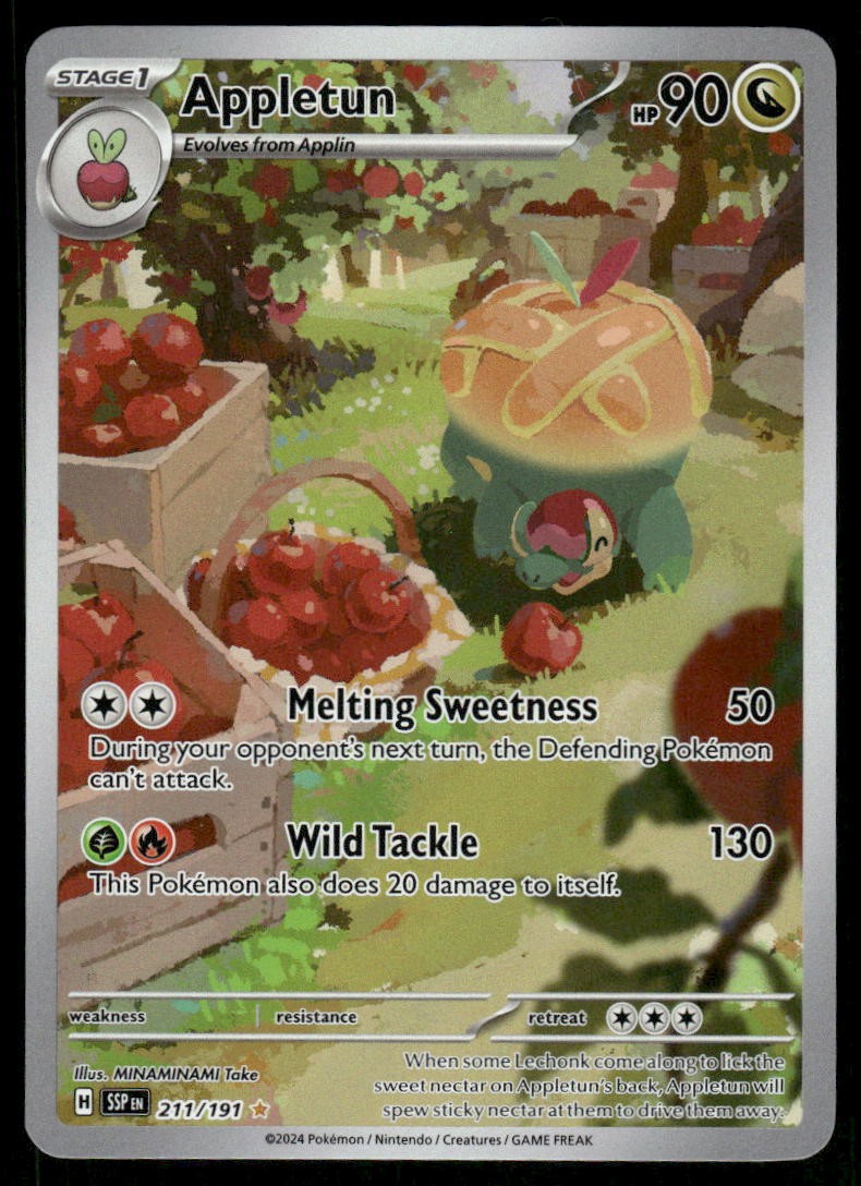 Pokemon Cards Appletun 211/191 Surging Sparks Illustration Rare NM0