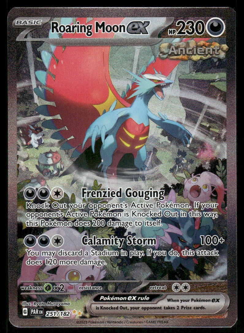 Pokemon Cards Roaring Moon ex 251/182 Paradox Rift Special Illustration Rare NM0