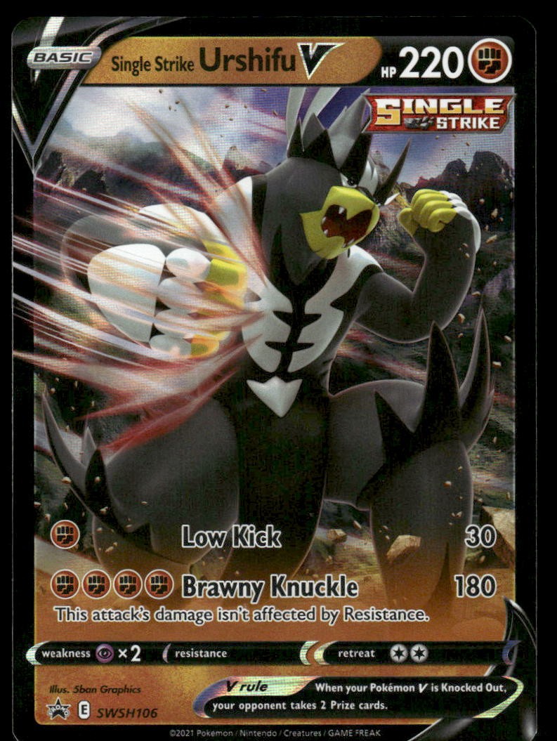 Pokemon Cards Single Strike Urshifu V SWSH106 SWSH Black Star Promo NM0