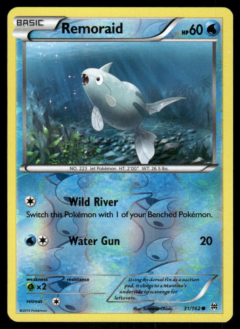 Pokemon Cards Remoraid 31/162 Reverse Holo BREAKthrough XY NM0