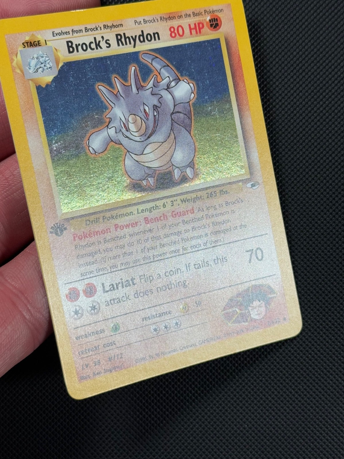 Pokémon Cards Brock's Rhydon 2/132 1ST EDITION Gym Heroes WOTC Holo Rare3