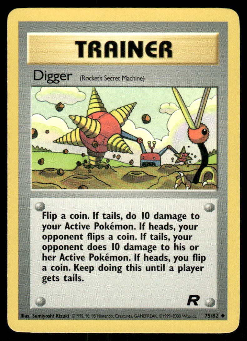 Pokemon Cards Digger 75/82 UNLIMITED Team Rocket WOTC Uncommon NM0