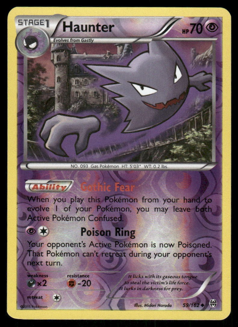 Pokemon Cards Haunter 59/162 Reverse Holo BREAKthrough XY LP0