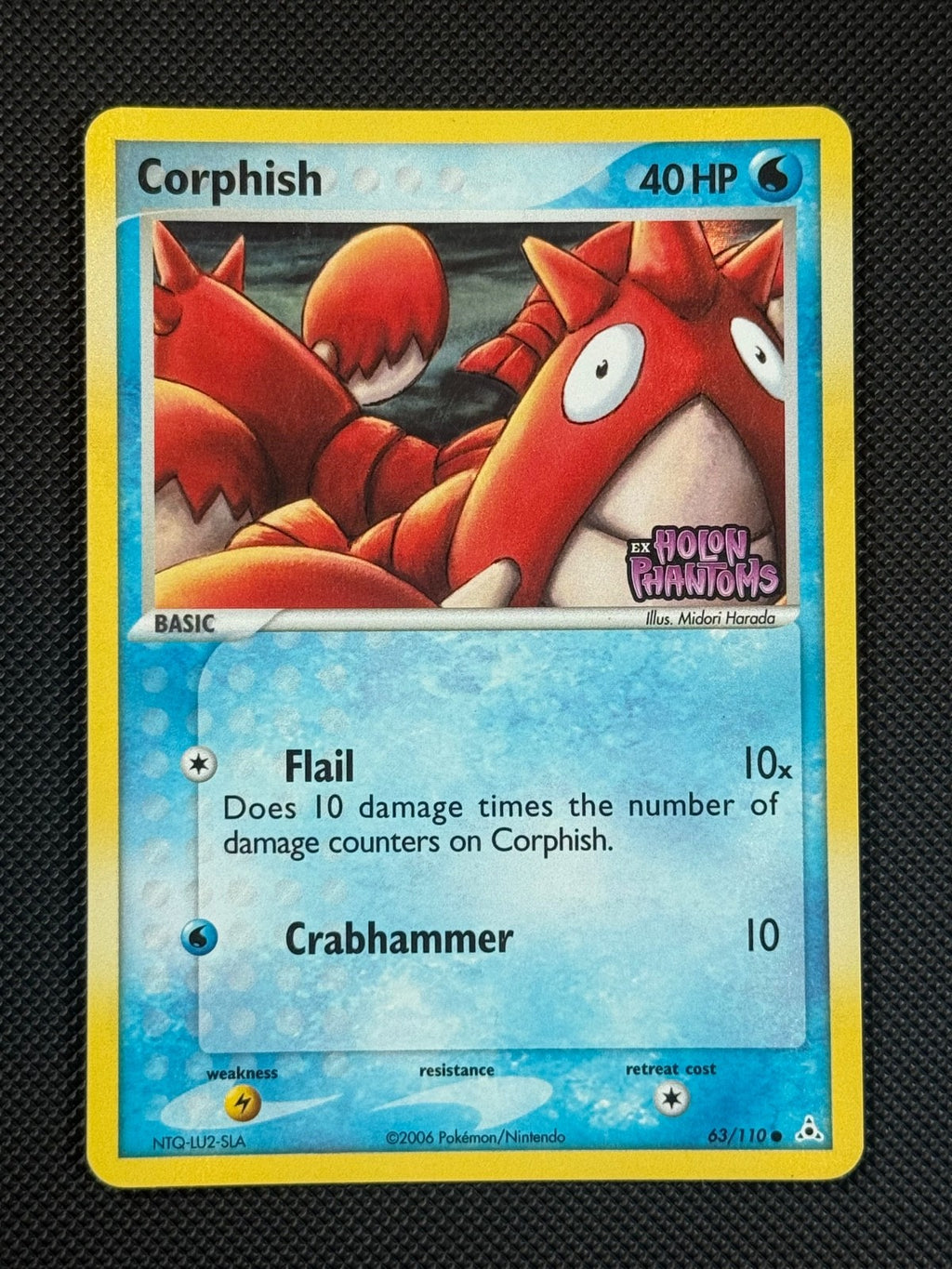 Corphish 63/110 STAMPED Pokémon Card EX Holon Phantoms Reverse Holo Common0