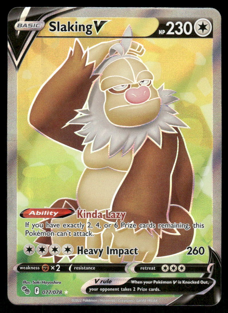 Pokemon Cards Slaking V 077/078 Pokemon GO Rare Ultra NM0