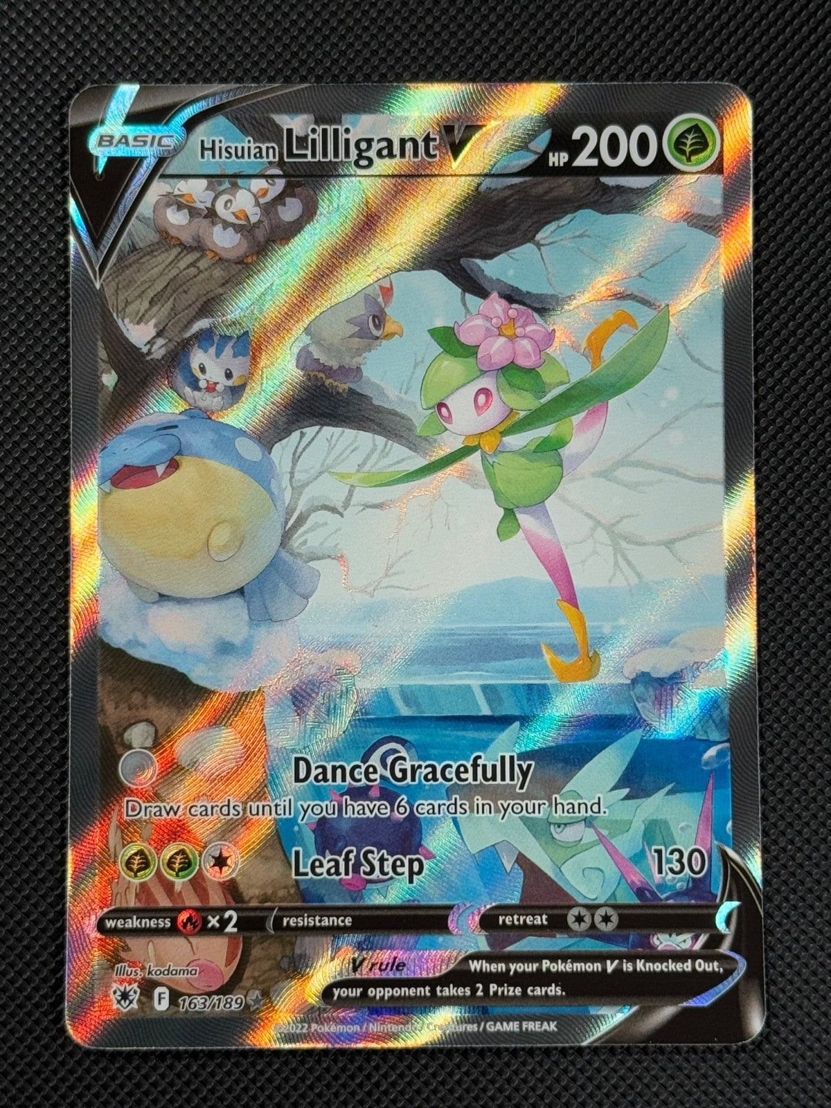 Hisuian Lillgant V 163/189 SPECIAL ART Pokémon Card Astral Radiance Holo Rare0
