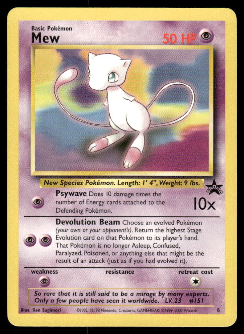 Pokemon Cards Mew 8 Wizards Black Star Promos WOTC Promo NM *80