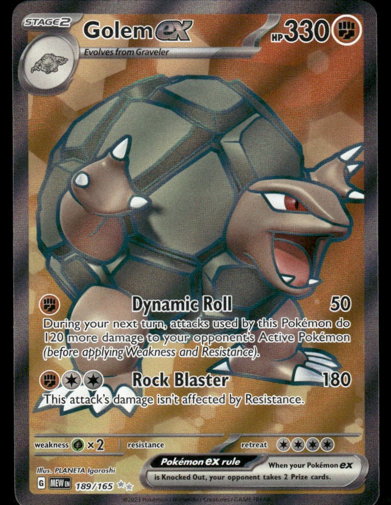 Pokemon Cards Golem ex 189/165 151 Ultra Rare NM *10