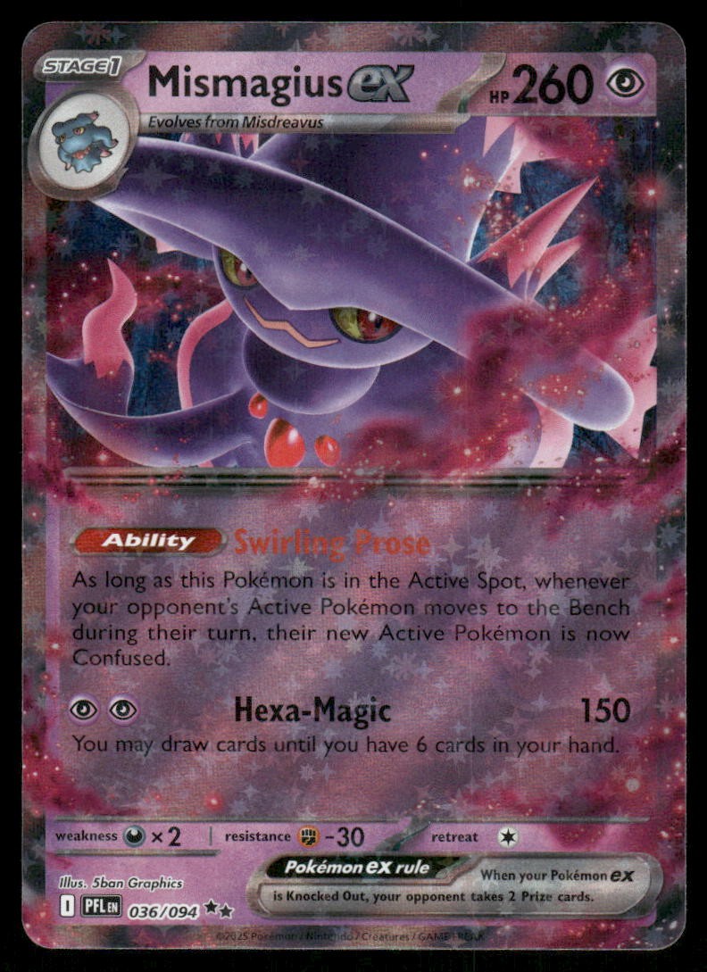Pokemon Cards Mismagius ex 036/094 Phantasmal Flames Double Rare NM *10
