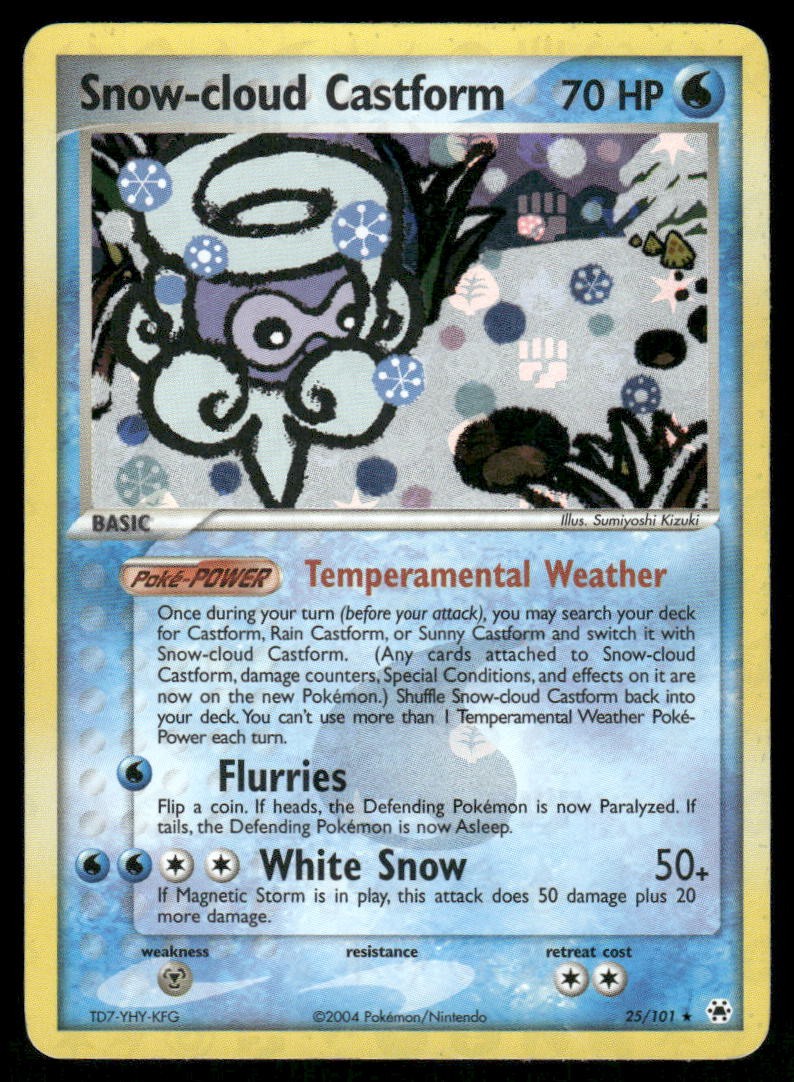 Pokemon Cards Snow-cloud Castform 25/101 HOLO Hidden Legends Rare LP0