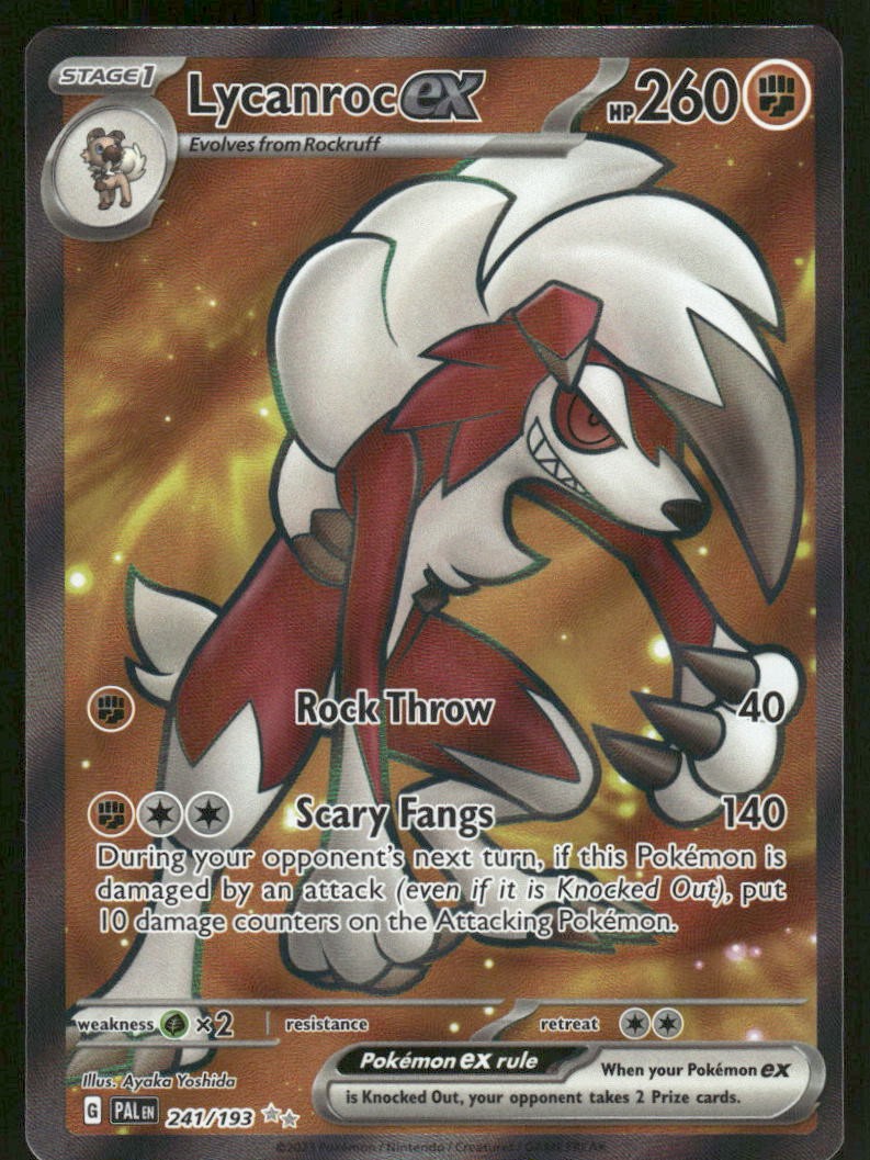 Pokemon Cards Lycanroc ex 241/193 Paldea Evolved Ultra Rare NM0