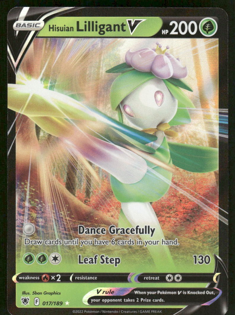 Pokemon Cards Hisuian Lilligant V 017/189 Astral Radiance Holo Rare V NM0