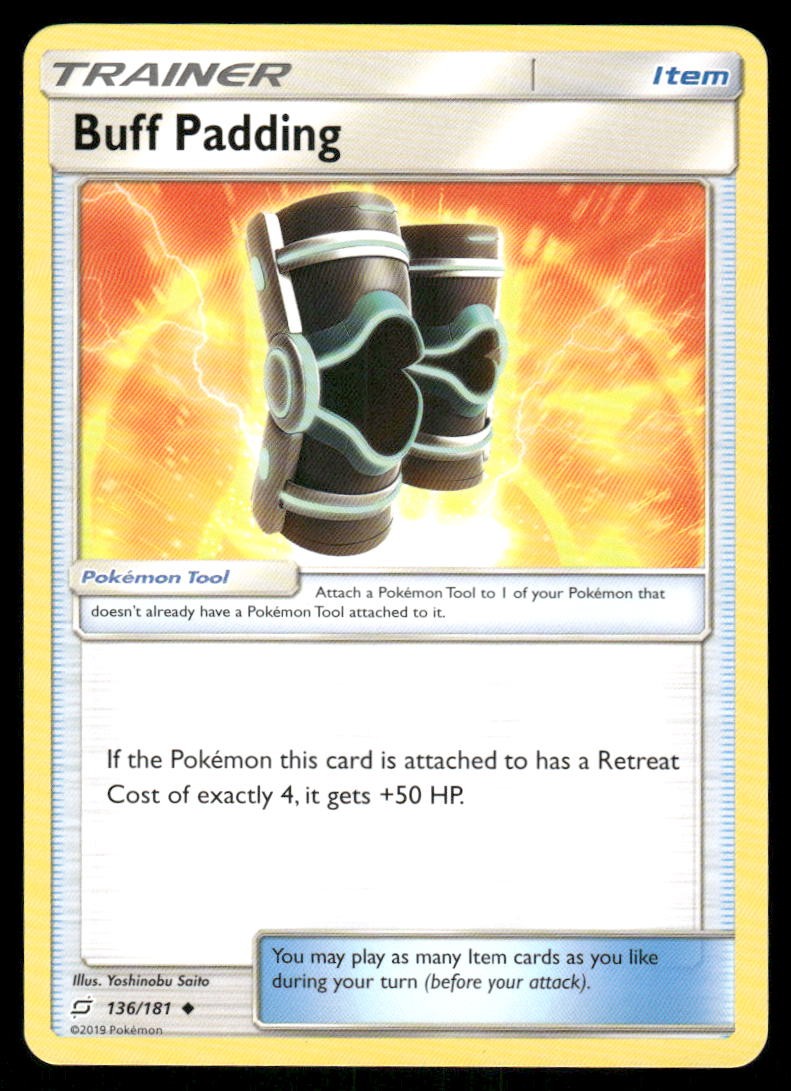 Pokemon Cards Buff Padding 136/181 Team Up Sun & Moon Uncommon NM0