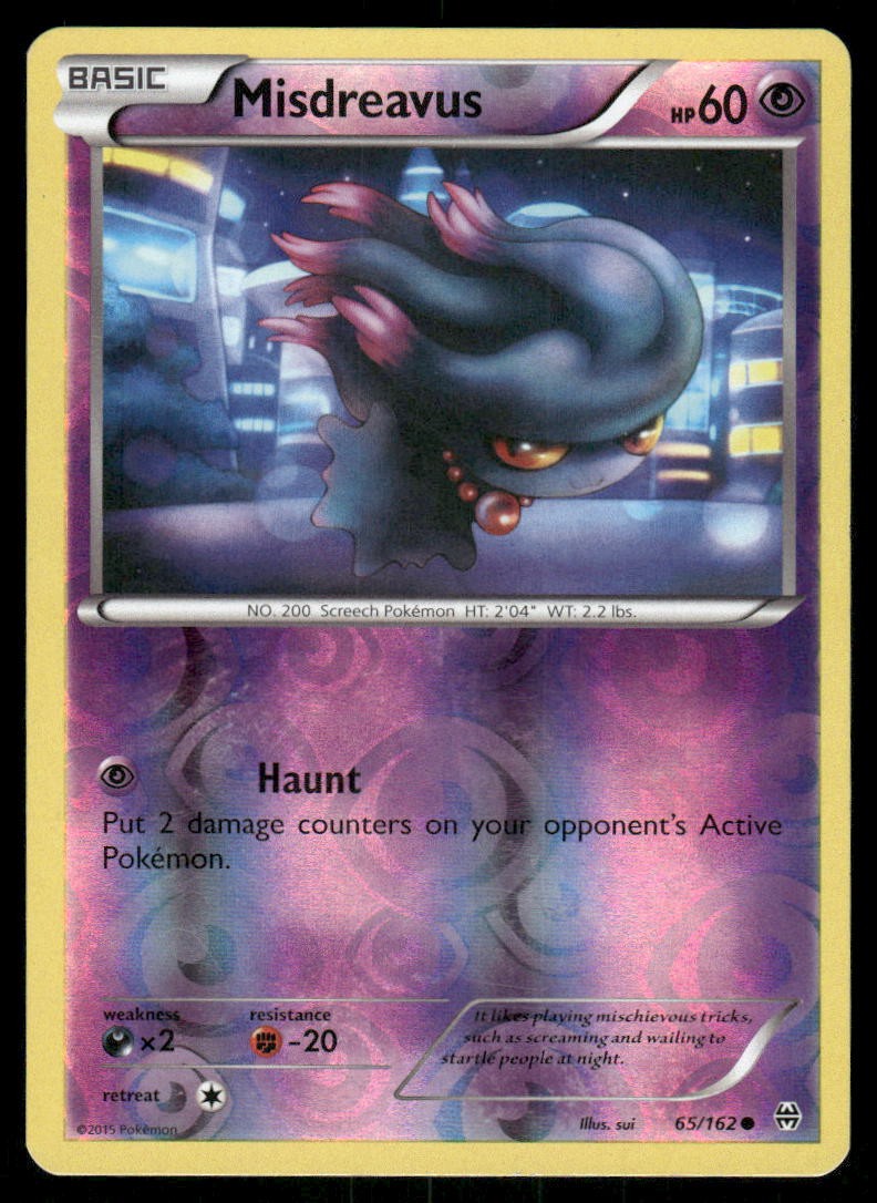 Pokemon Cards Misdreavus 65/162 Reverse Holo BREAKthrough XY NM * 20