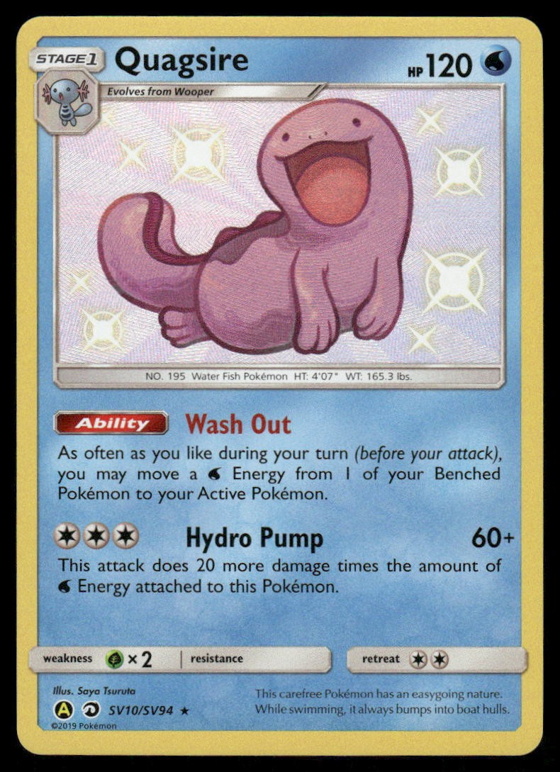 Pokemon Cards Quagsire SV10/SV94 Hidden Fates Rare Shiny NM0