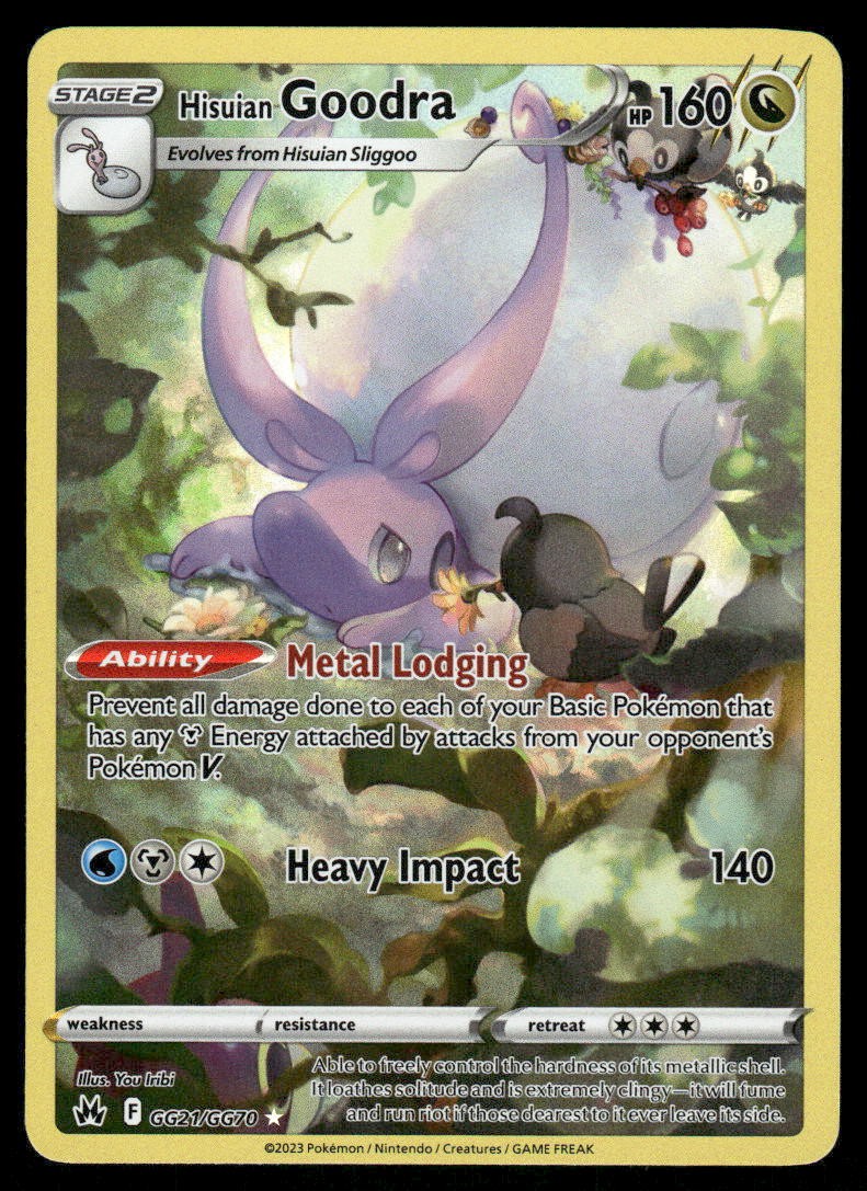 Pokemon Cards Hisuian Goodra GG21/GG70 Crown Zenith Galarian Gallery Holo NM0