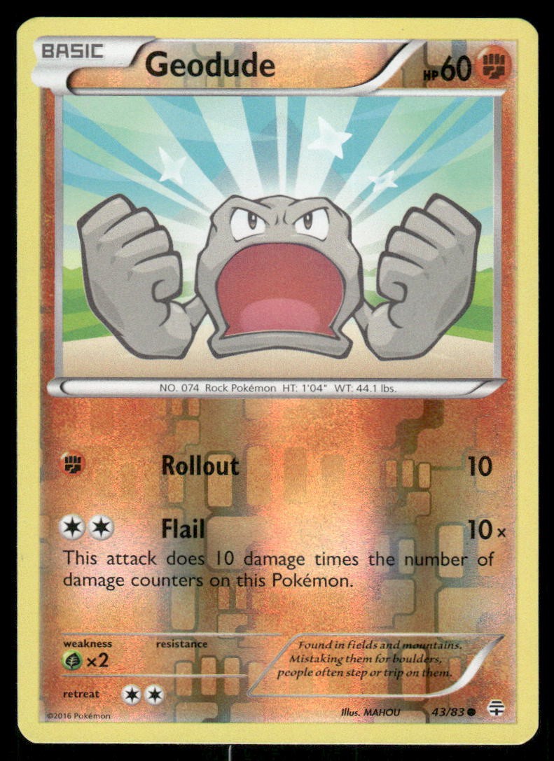 Pokemon Cards Geodude 43/83 Reverse Holo Generations NM0